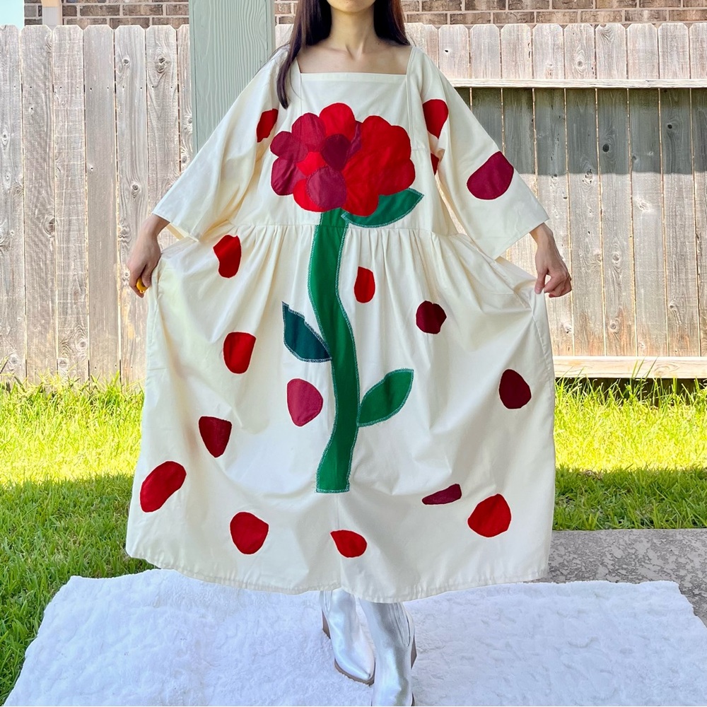 Handmade Aphrodite Rose Petal Appliqué Dress SKU 07296 - Picture 7 of 12